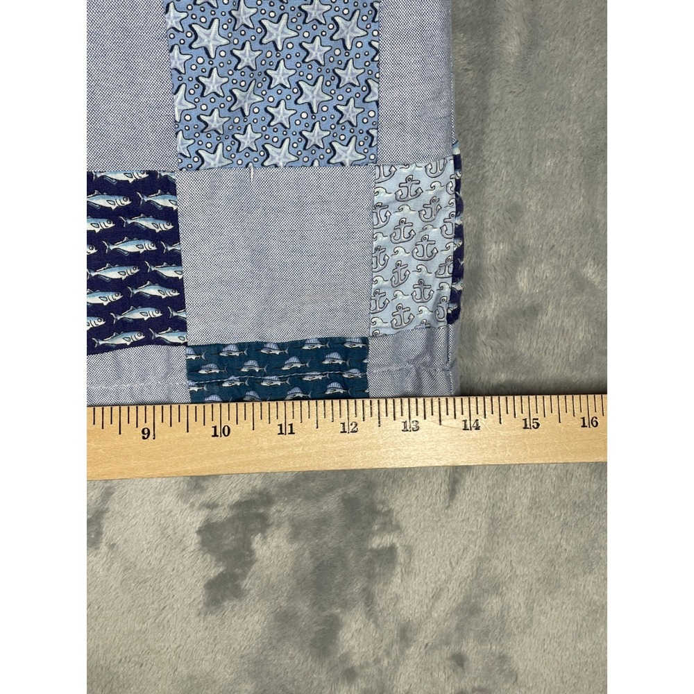 Vineyard Vines Mens 38 Nautical Patchwork Shorts Blue White Anchor Fish Starfish - Picture 10 of 11